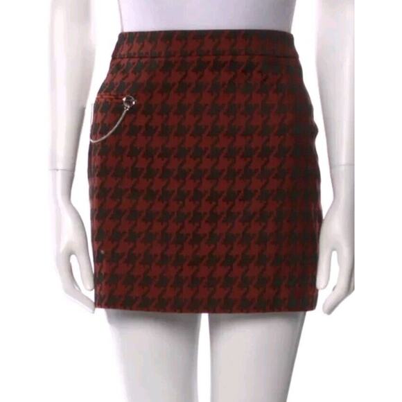 Stella McCartney Connor Mini Skirt Dogstooth Bright Dark Orange Sz IT 40 SM (g - Picture 5 of 7